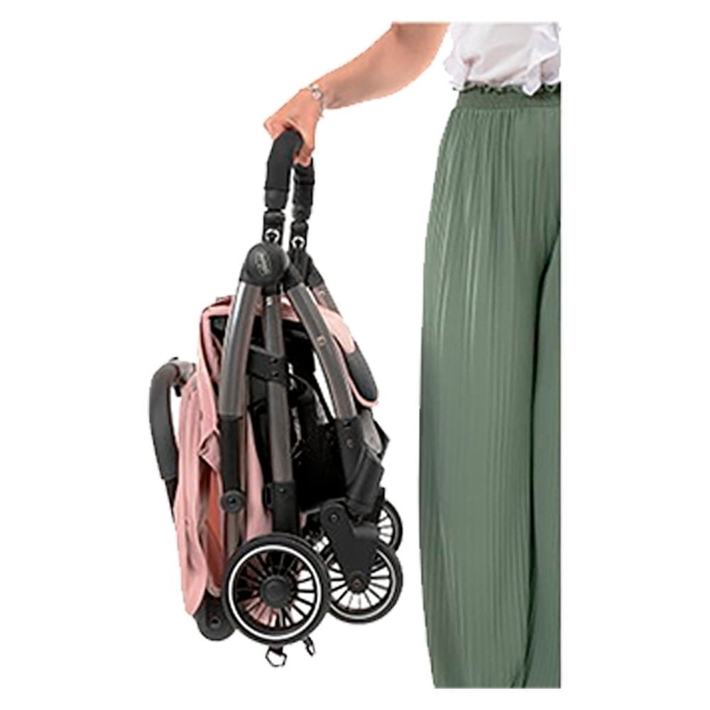 Carrinho de Bebê Chicco Cheerio Jet Blossom - 4 Rodas, Preto/Rosa