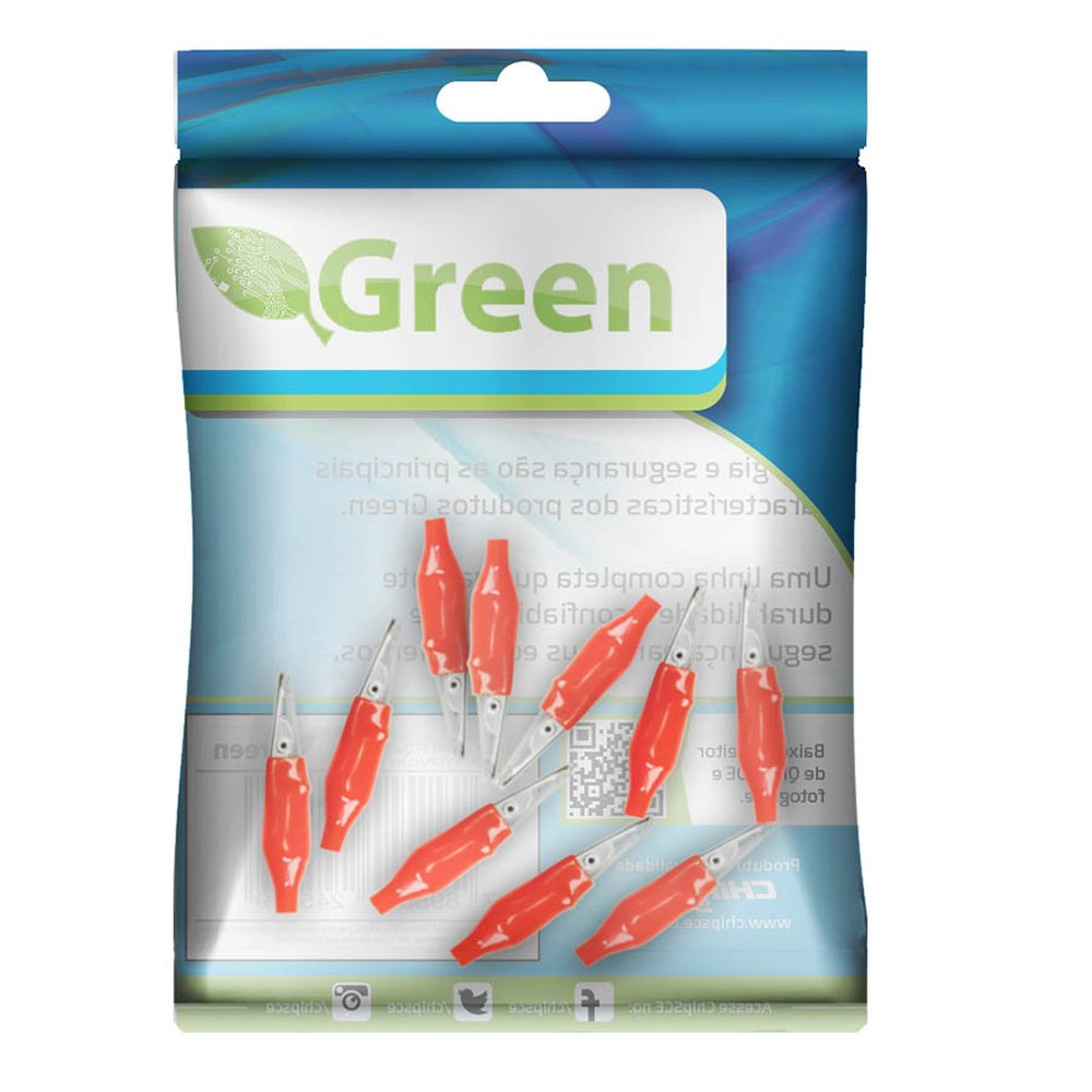 Garra Jacaré 5A Com Capa Pequena - Vermelho 28MM - 10 Unidades