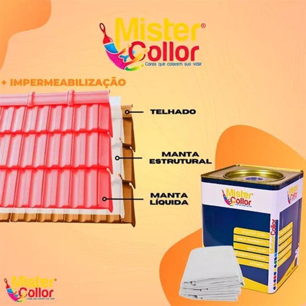 Manta Líquida Cor Palha 6 em 1 Emborrachada Impermeabilizante, Redutor Térmico, Sela Superfície, Resiste Dilatação, AntiBactericida 18KG