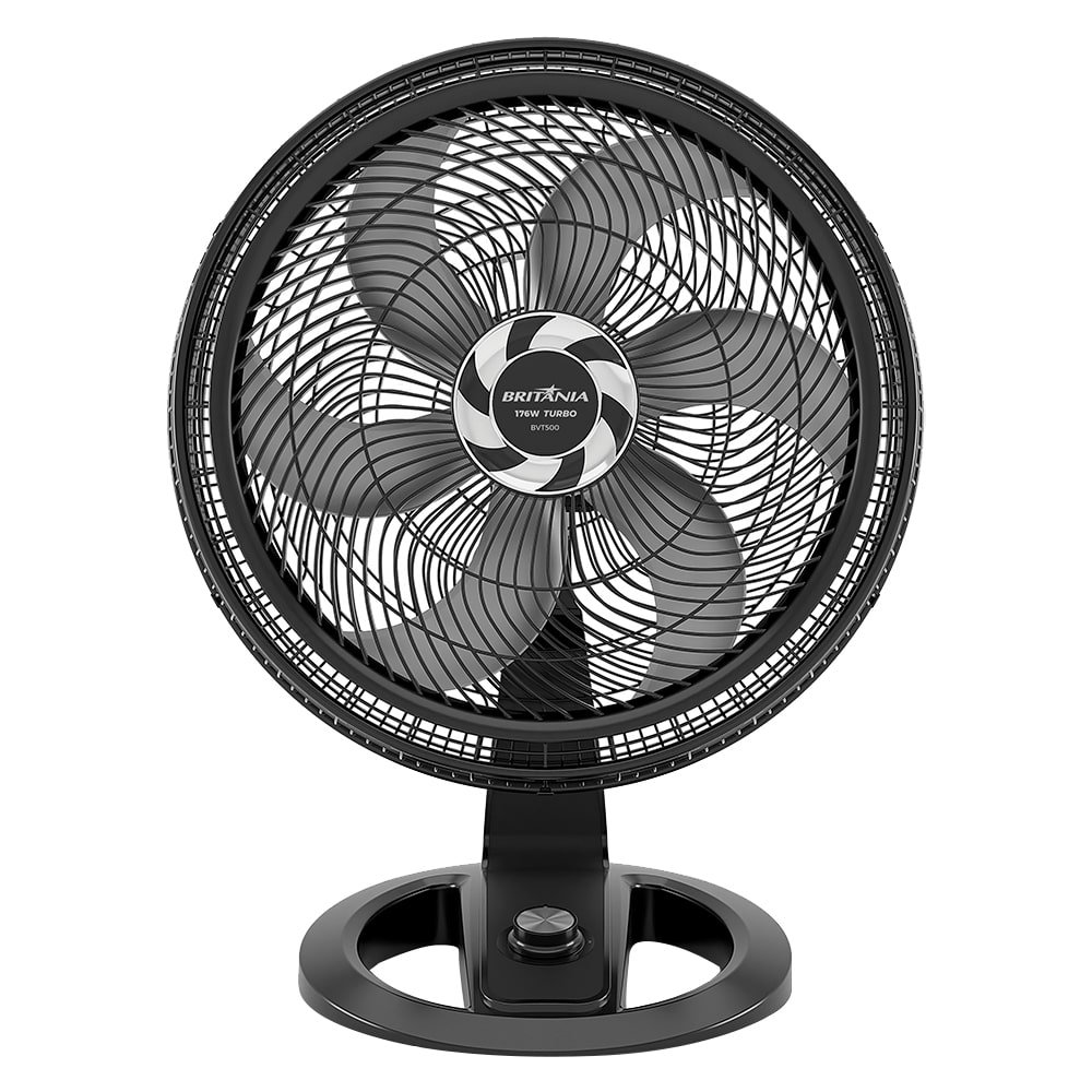 Ventilador de Mesa Britânia BVT500 Max Force 58cm - 6 Pás, 3 Velocidades, Preto, 220V