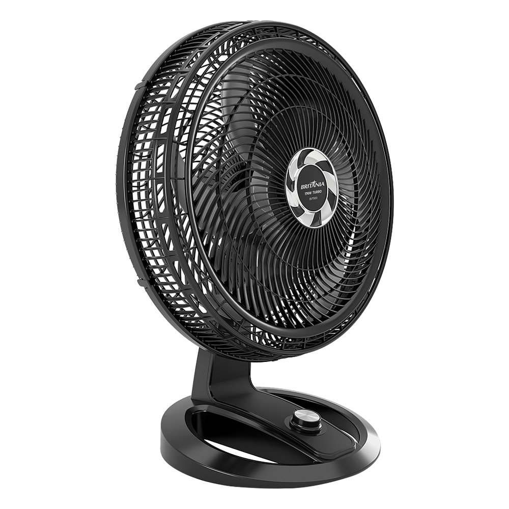 Ventilador de Mesa Britânia BVT500 Max Force 58cm - 6 Pás, 3 Velocidades, Preto, 220V