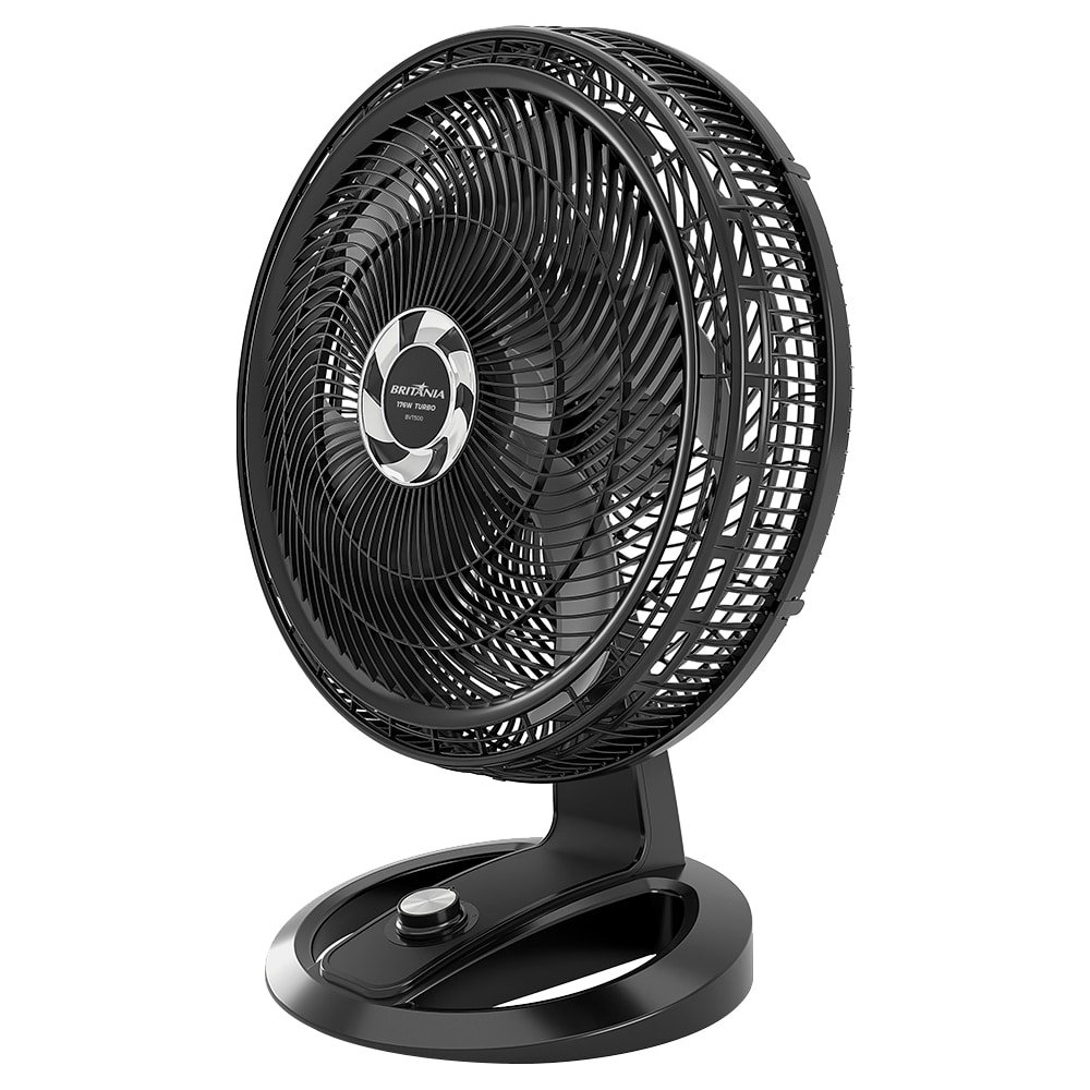 Ventilador de Mesa Britânia BVT500 Max Force 58cm - 6 Pás, 3 Velocidades, Preto, 220V