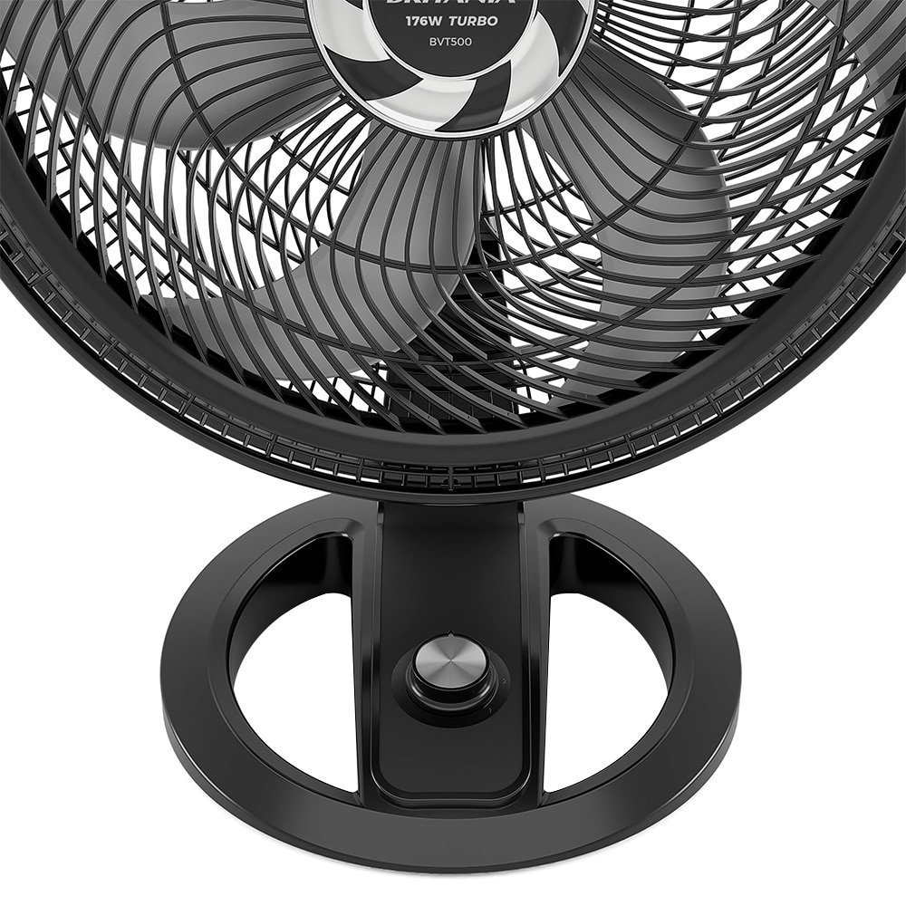 Ventilador de Mesa Britânia BVT500 Max Force 58cm - 6 Pás, 3 Velocidades, Preto, 220V