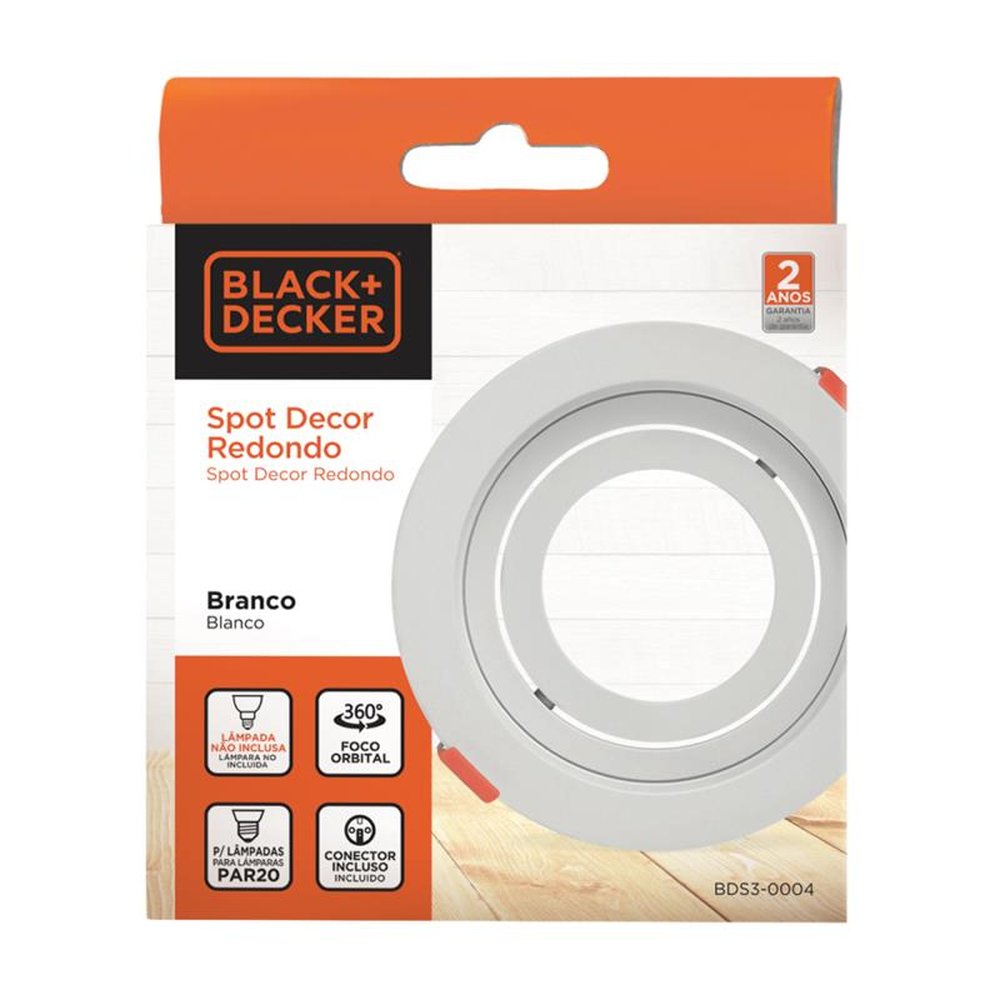 Spot DECOR Black+Decker Redondo P/ Par20 Branco