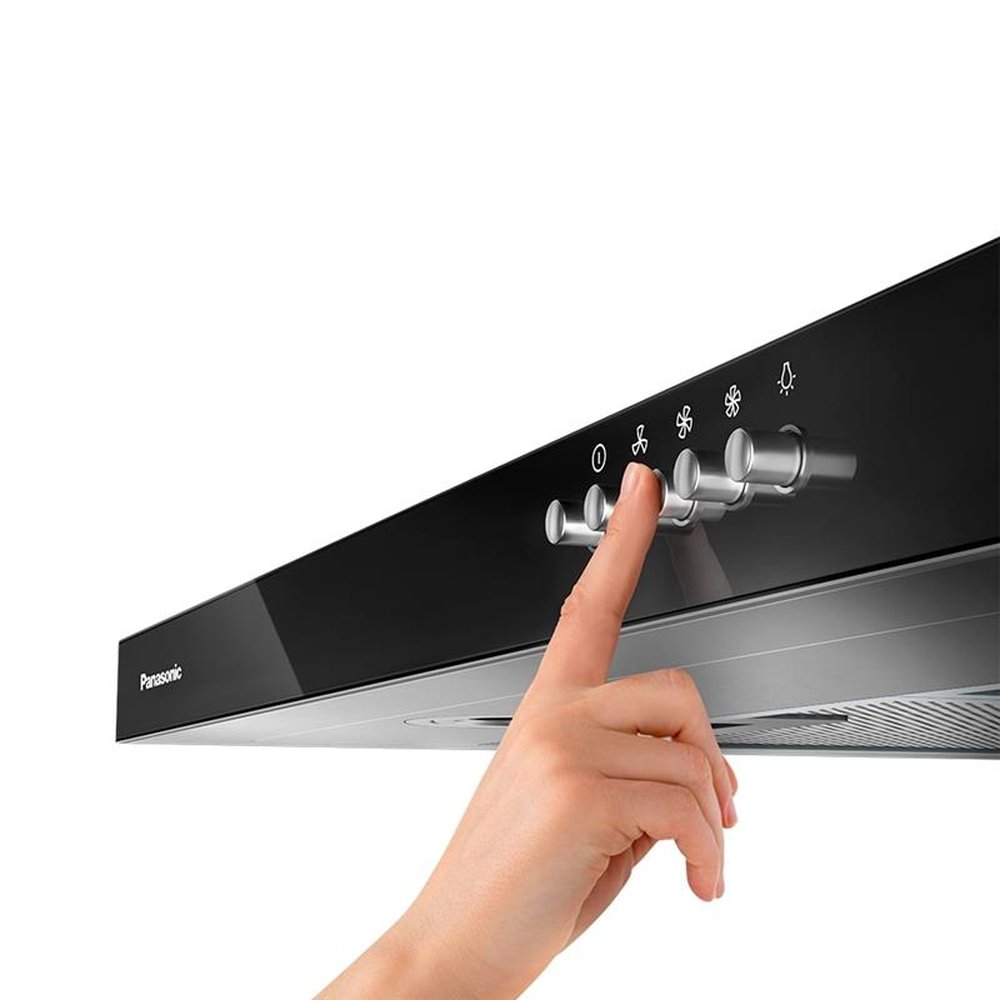 Coifa de Parede 90cm Panasonic 9HSDB2 | Depuração e Exaustão, Inox/Black Glass, 220V