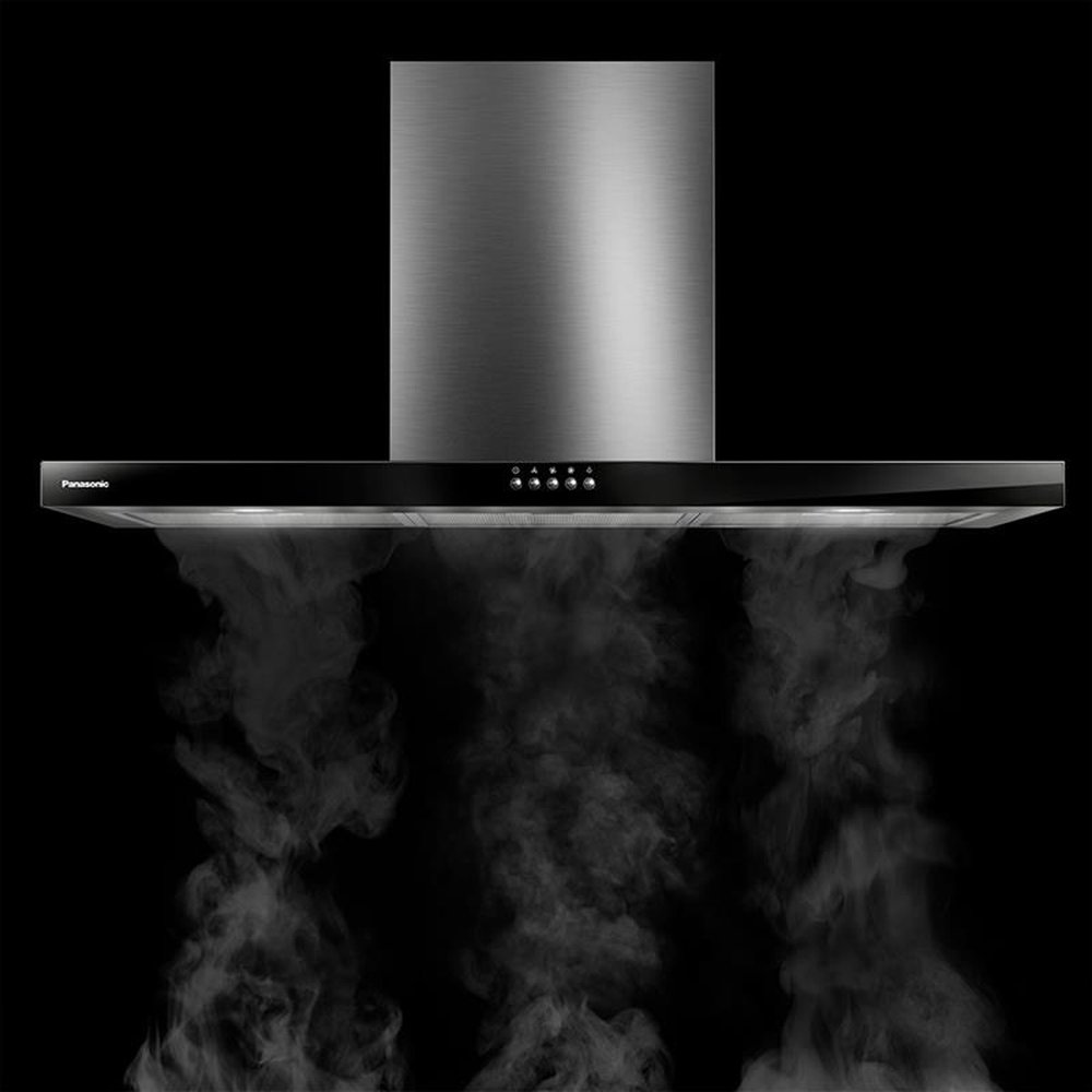 Coifa de Parede 90cm Panasonic 9HSDB2 | Depuração e Exaustão, Inox/Black Glass, 220V