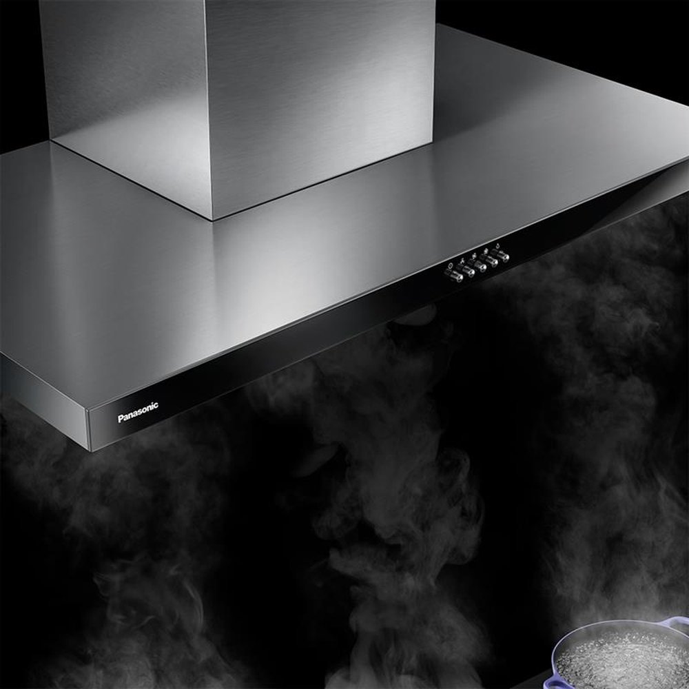 Coifa de Parede 90cm Panasonic 9HSDB2 | Depuração e Exaustão, Inox/Black Glass, 220V