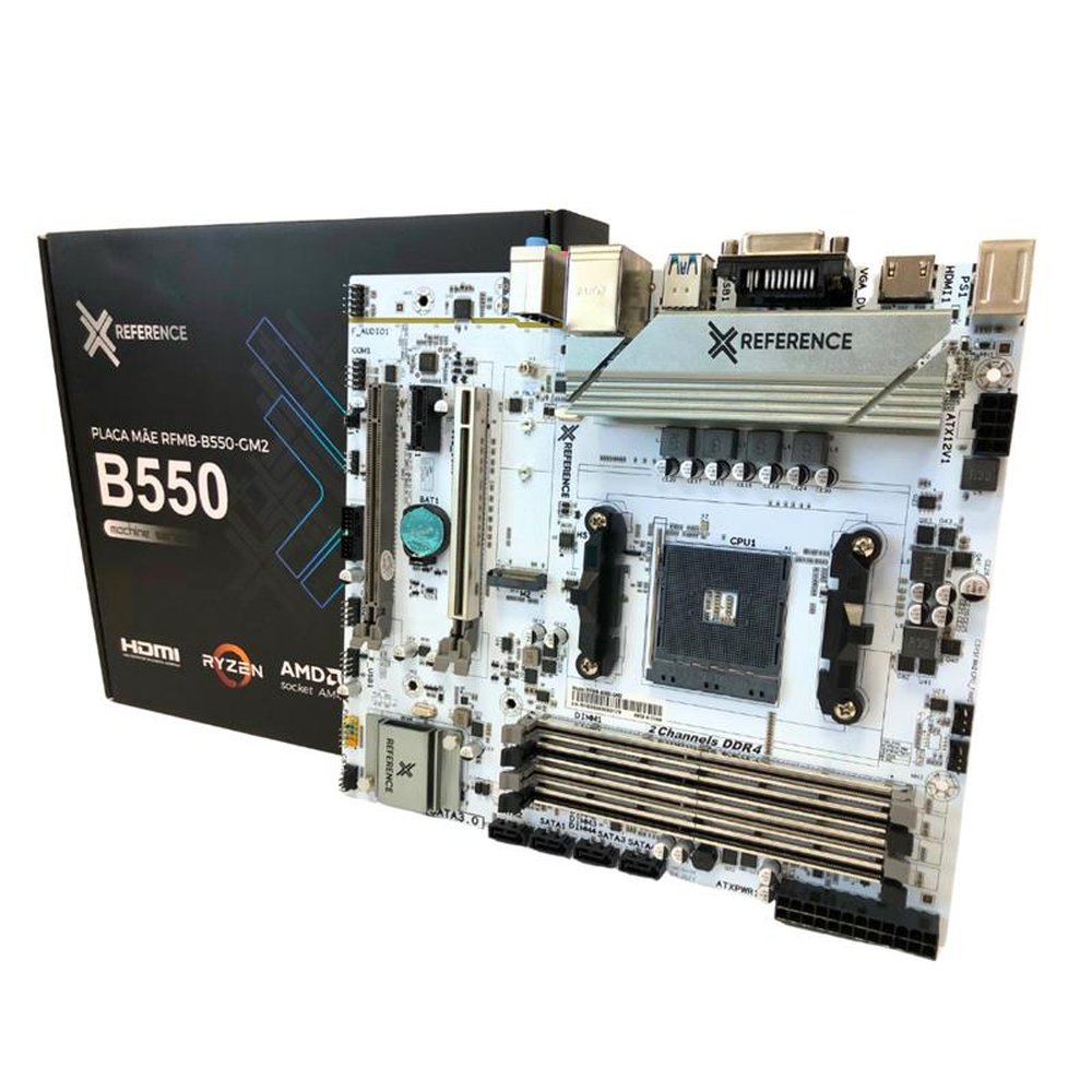 Placa Mãe Reference B550-GM2, Gigabit, M.2, AMD AM4, MATX, DDR4