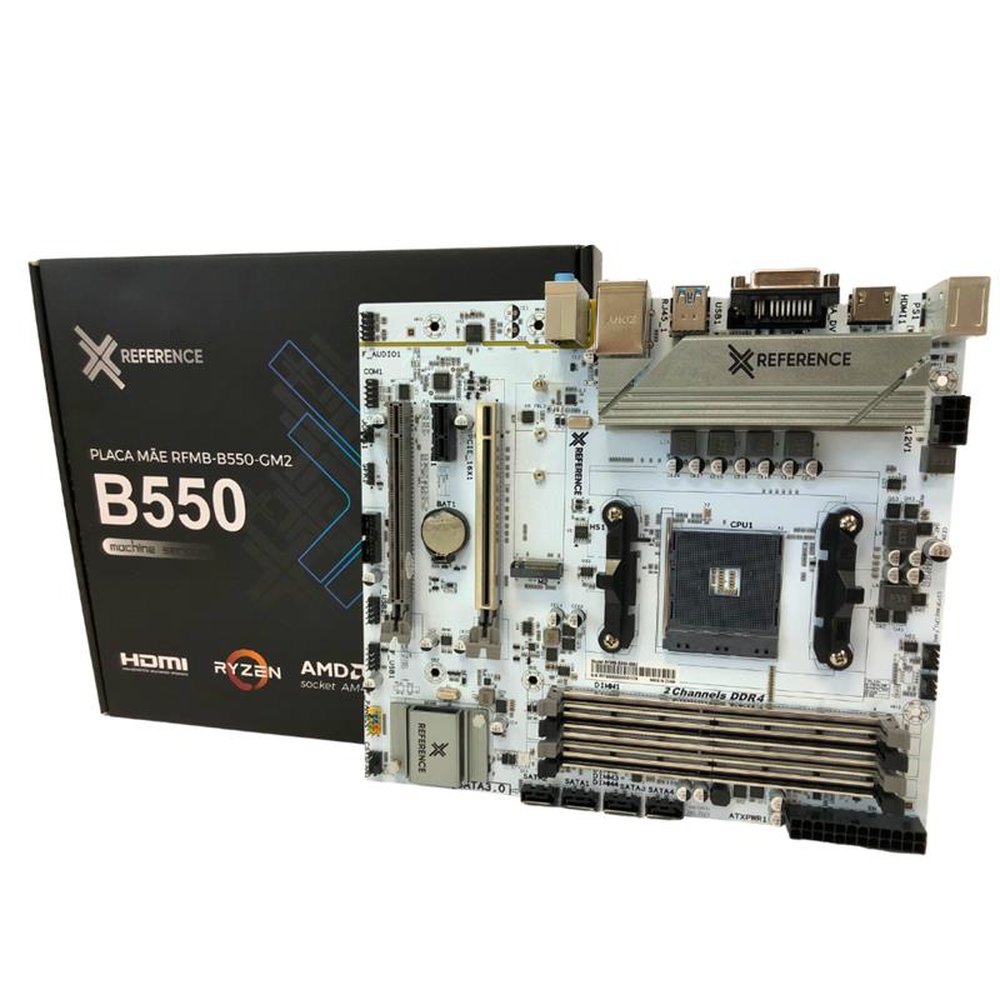 Placa Mãe Reference B550-GM2, Gigabit, M.2, AMD AM4, MATX, DDR4