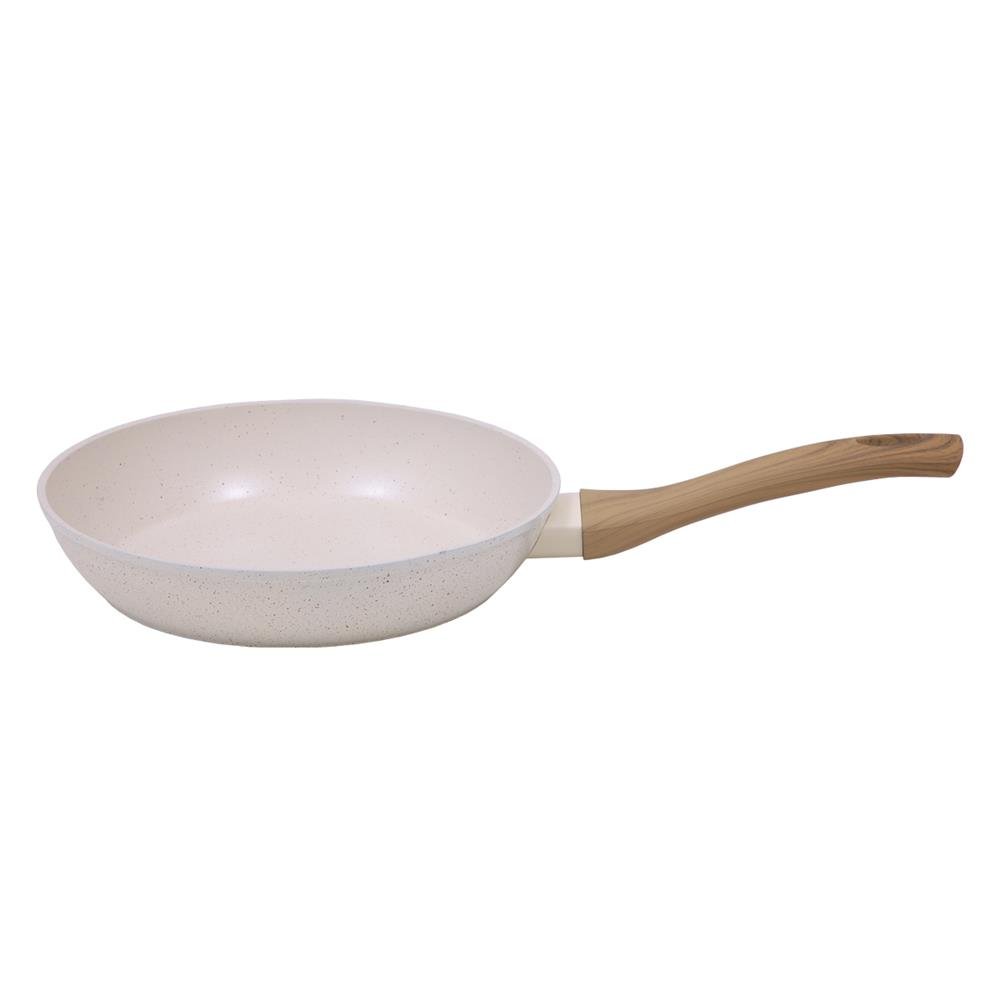 Frigideira Linha Mármol Cook Vanilla 24cm e 1.6L em Alumínio e Cerâmica com Fundo de Indução Mimo Style