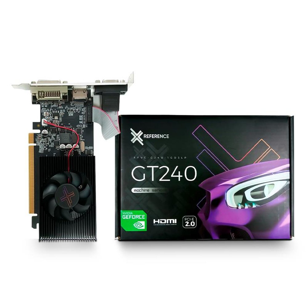 Placa de Video VGA GeForce 1GB GT240 Reference DDR3 128Bits H/D/V RFVC-GT240-1GD3LP