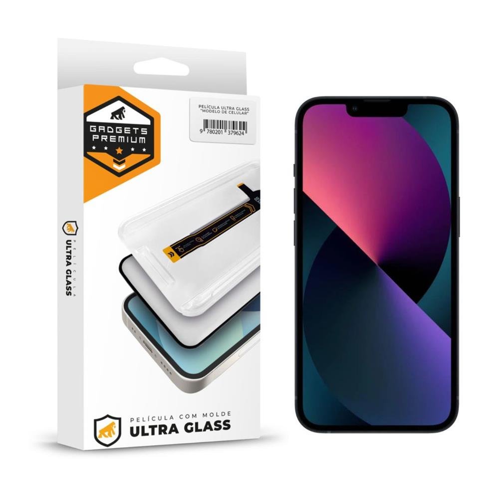 Película Ultra Glass Para Iphone 13 / 13 Pro / 14 - Preta