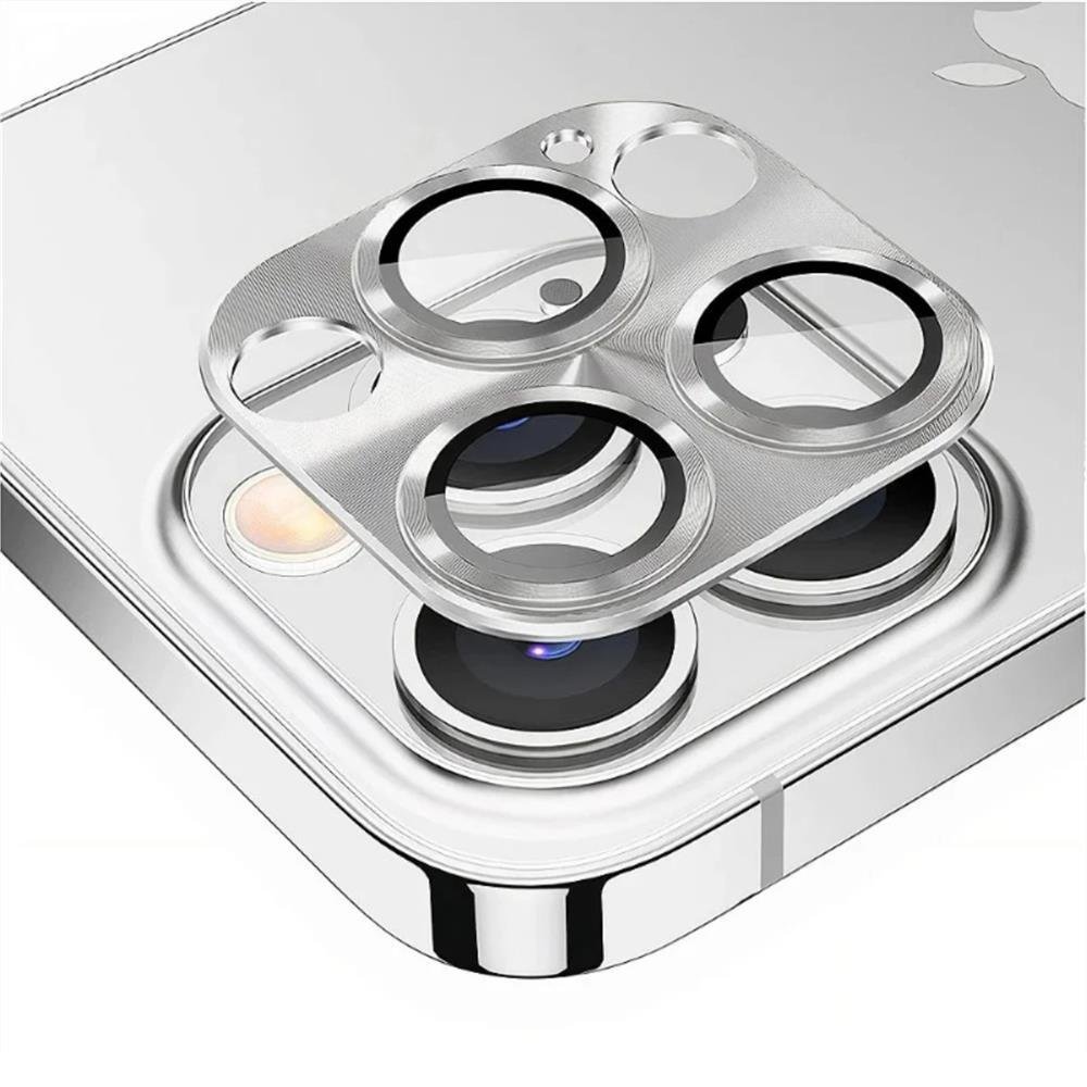 Protetor De Lente De Câmera De Aluminio Para Iphone 14 Pro / 14 Pro Max - Prata