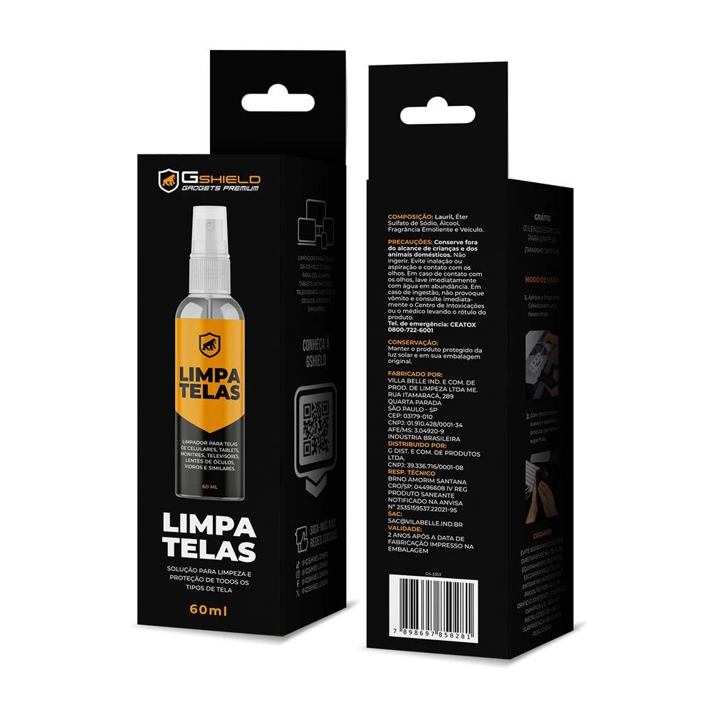 Kit Limpa Telas 60Ml Com Lenço