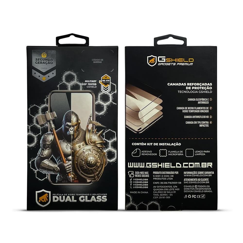 Película Dual Glass Para Iphone Xs Max / 11 Pro Max - Preta