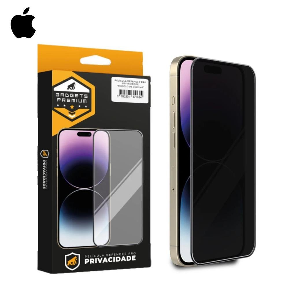 Película Defender Pro Privacidade Para Iphone 13 / 13 Pro / 14 - Preta