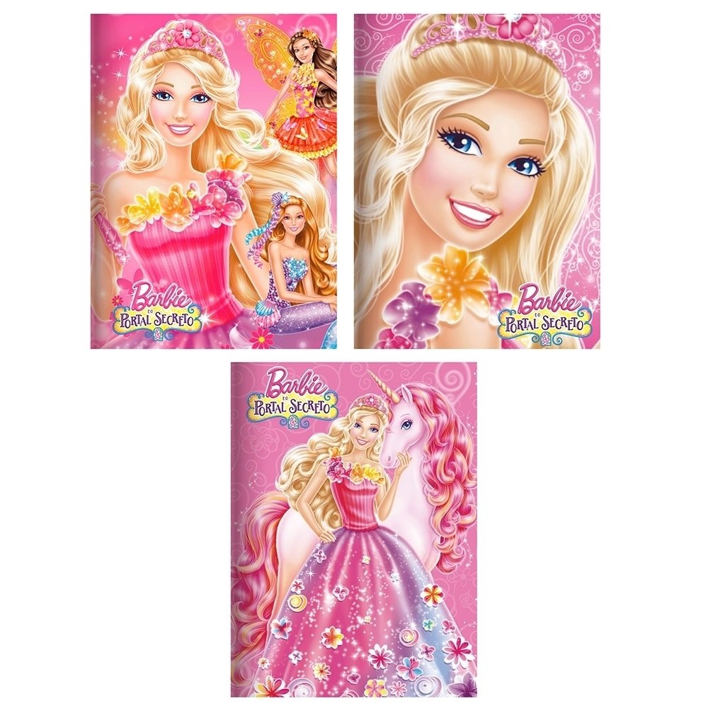 Caderno Brochurão Foroni Barbie 60 Folhas - Embalagem com 10 Unidades