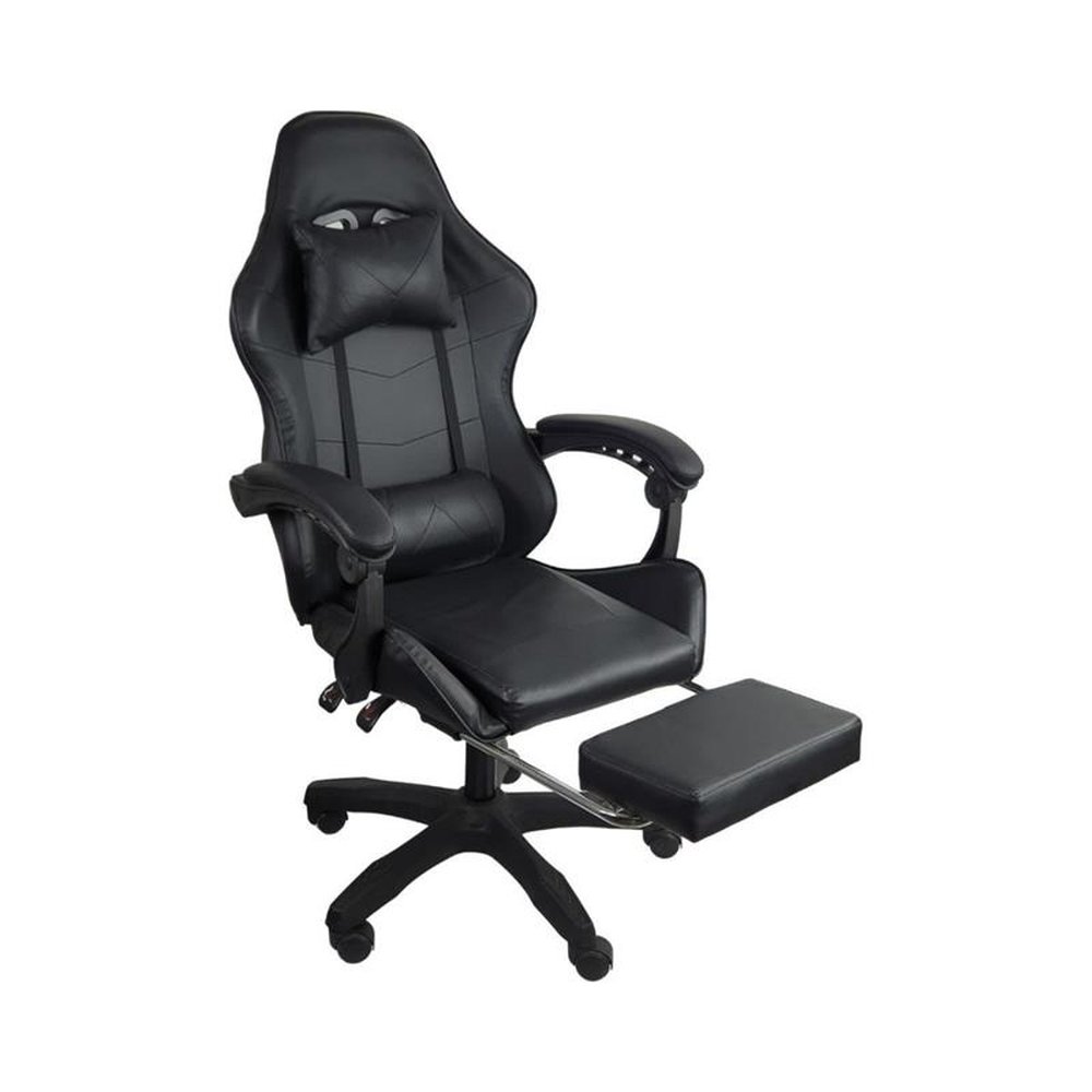 Kit 2 Cadeiras Gamer Stillus Ergonômica com Apoio para Os Pés - Preto
