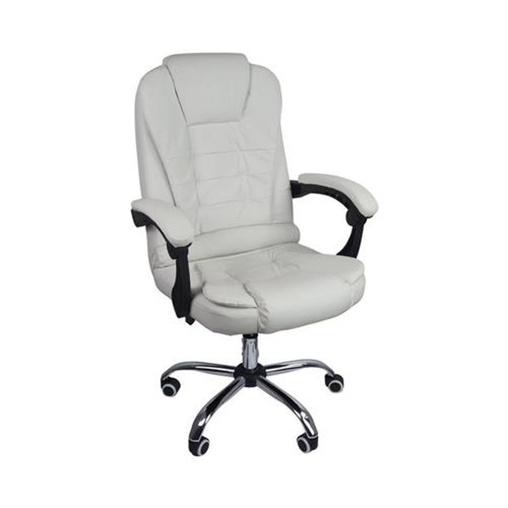 Cadeira De Escritório Presidente Reclinável Ergonômica Branco