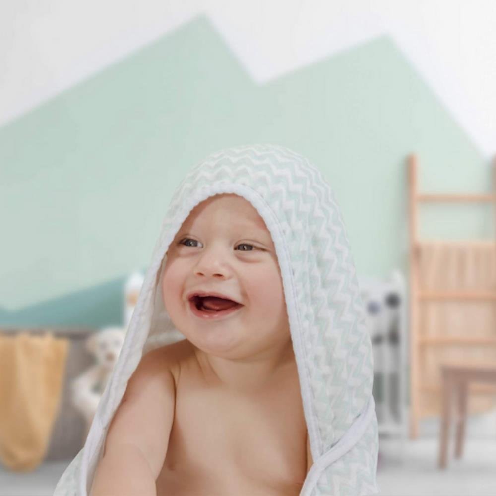 Toalhão de Banho Papi Baby Soft Premium 1,05M x 85cm - Chevron Verde
