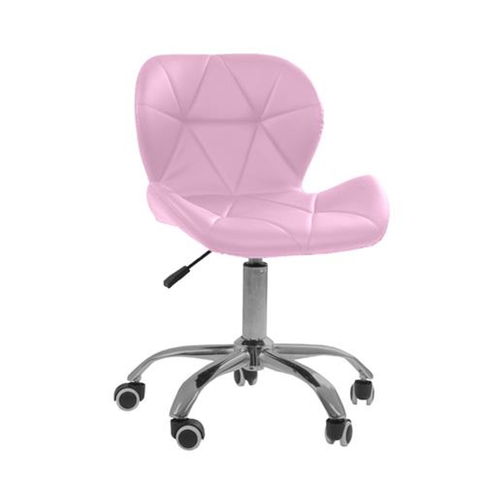 Cadeira Office Eiffel Slim Com Base Giratória E Ajustável - Rosa