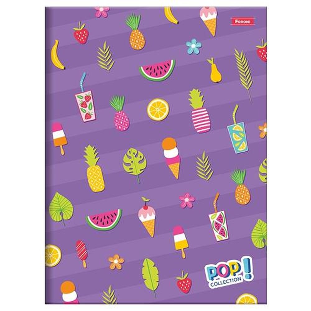 Caderno Foroni Costurado Universitário Capa Dura Pop Collec 96 Folhas - Embalagem com 5 Unidades