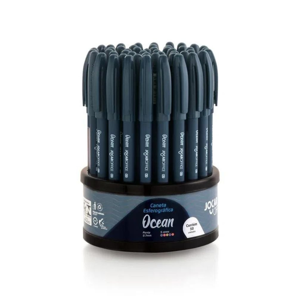 Caneta Esferografica Ocean 0.7mm Colorida - Dispenser Com 50 Unidades Jocar Office Leonora
