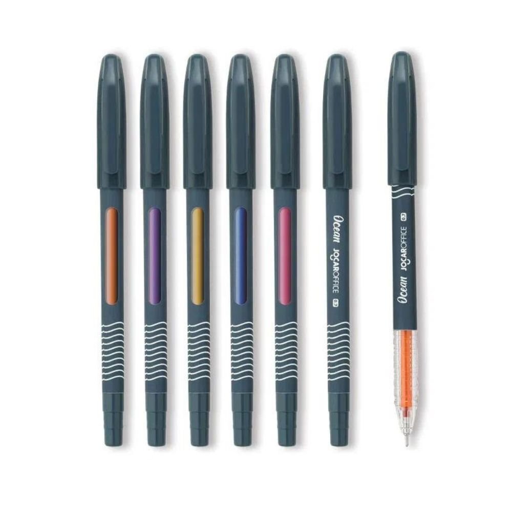 Caneta Esferografica Ocean 0.7mm Colorida - Dispenser Com 50 Unidades Jocar Office Leonora