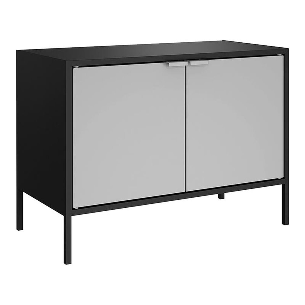 Balcão Itatiaia Porta Baixa 3500001307 | em Aço, 2 Portas, Preto/Cinza