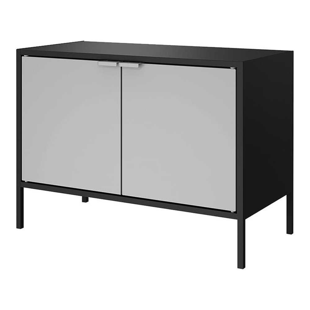 Balcão Itatiaia Porta Baixa 3500001307 | em Aço, 2 Portas, Preto/Cinza