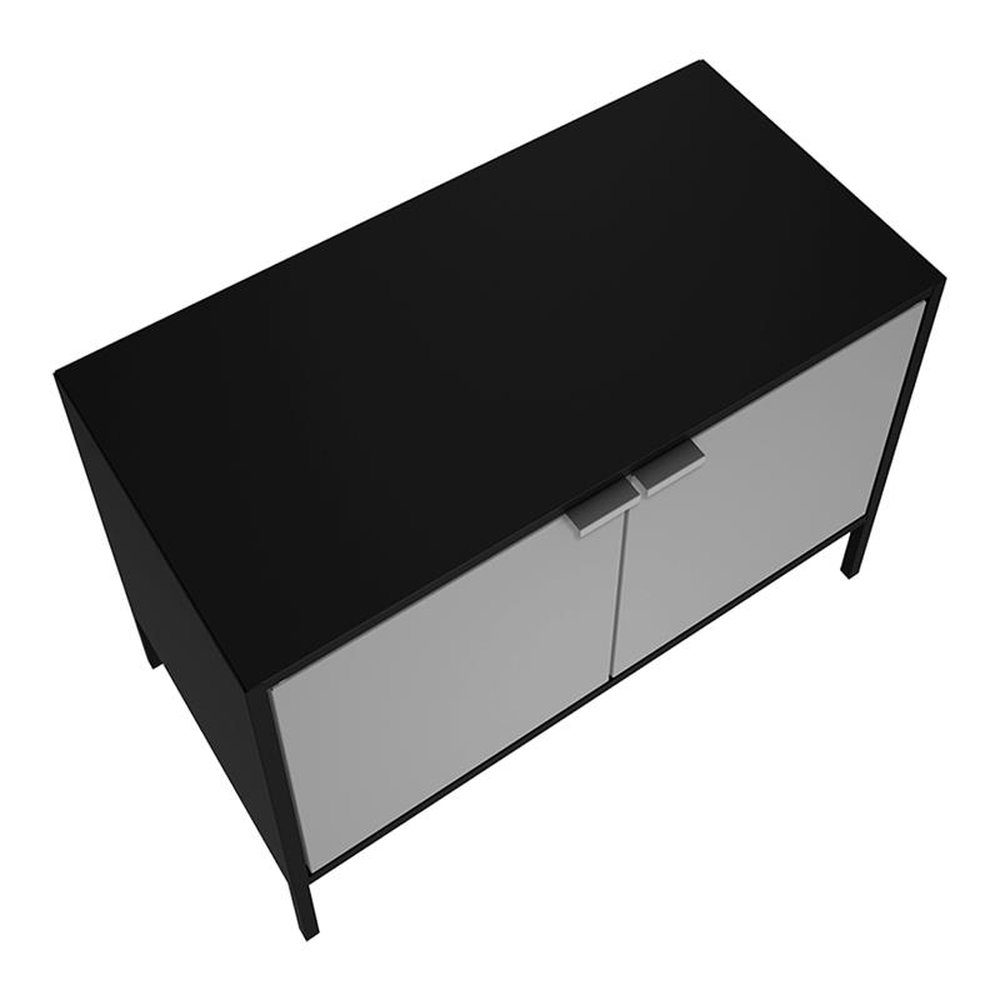 Balcão Itatiaia Porta Baixa 3500001307 | em Aço, 2 Portas, Preto/Cinza