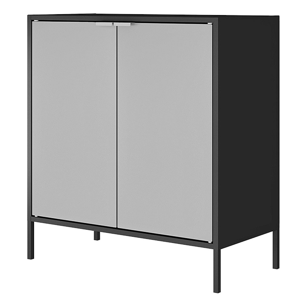 Balcão Itatiaia Porta Alta Smart - em Aço, 2 Portas, Preto/Cinza