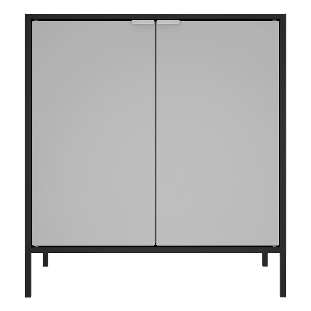Balcão Itatiaia Porta Alta Smart - em Aço, 2 Portas, Preto/Cinza