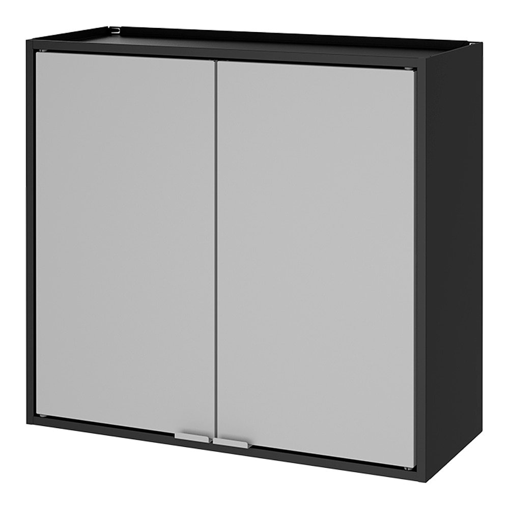 Armário Aéreo de Cozinha Itatiaia 3500001009 | em Aço, Porta Smart, Preto/Cinza
