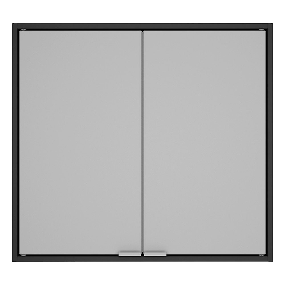 Armário Aéreo de Cozinha Itatiaia 3500001009 | em Aço, Porta Smart, Preto/Cinza