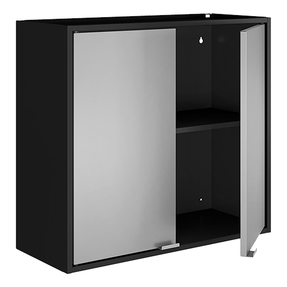 Armário Aéreo de Cozinha Itatiaia 3500001009 | em Aço, Porta Smart, Preto/Cinza