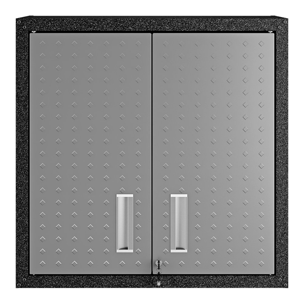 Armário Aéreo de Garagem Itatiaia Titanium 3500001147 | em Aço, Puxadores de Alumínio, Preto/Cinza