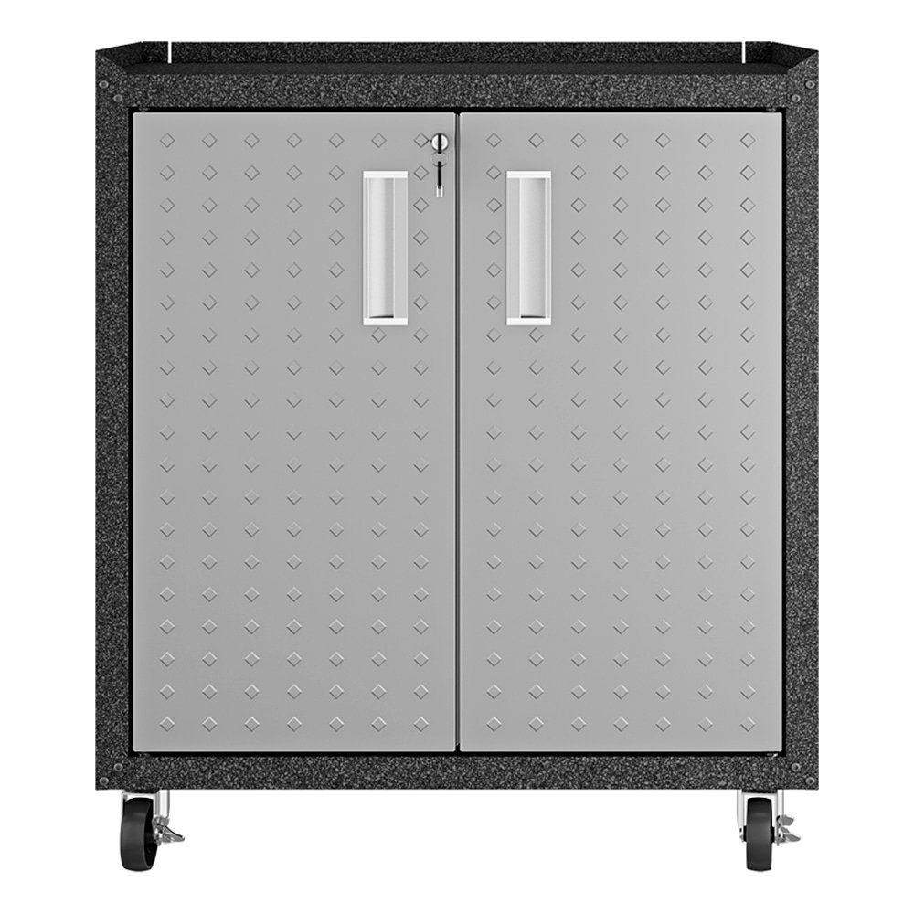Balcão de Garagem Itatiaia Titanium | em Aço, 2 Portas, Preto/Cinza