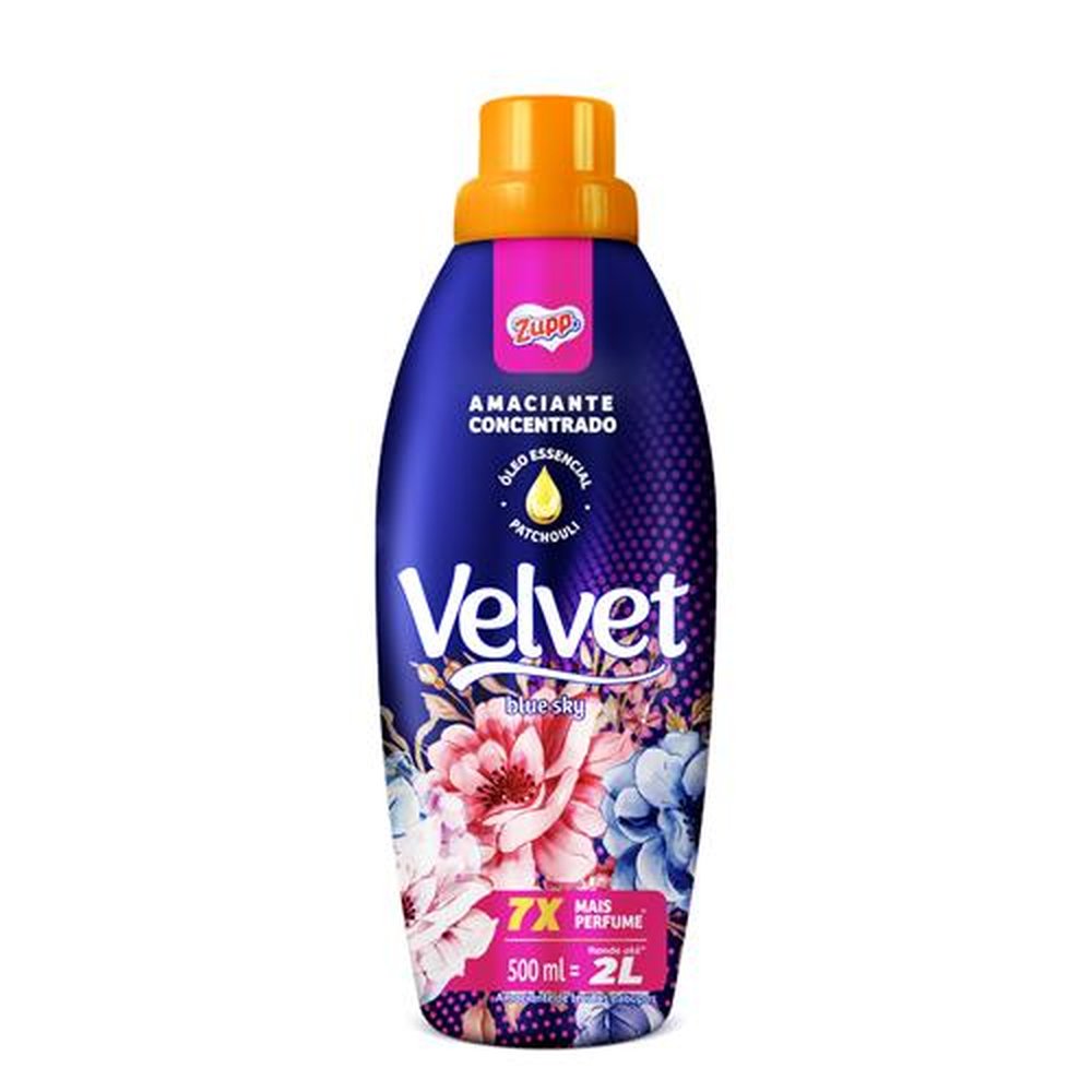 Amaciante Concentrado Velvet Zupp Blue Sky 12X500ml