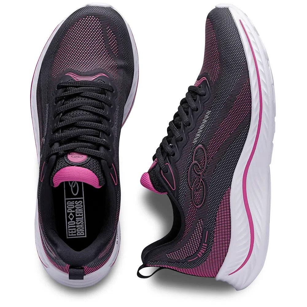 Tênis Olympikus Apolis (34-39) Cx c/ 6 Pares - Preto Pink