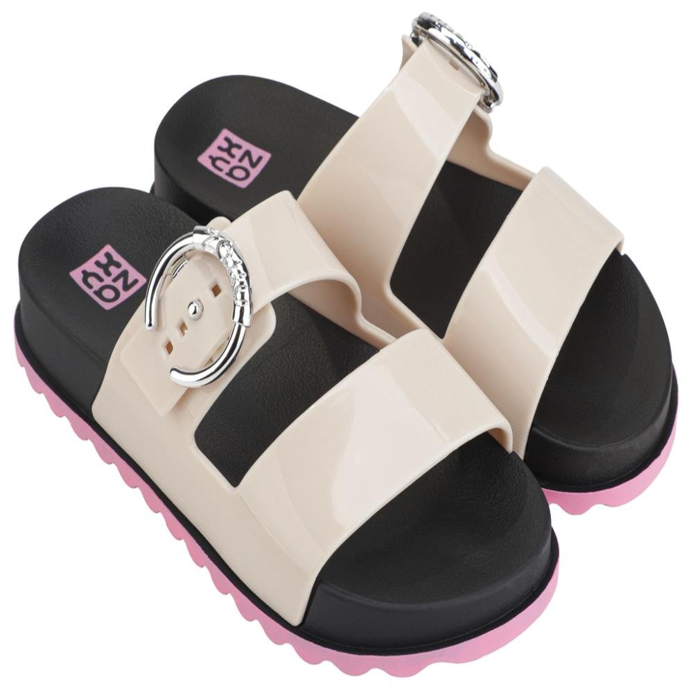 Chinelo Zaxy Birken Fun Slide 18755 (28-34) 06838 - Off White Claro Preto AJ757