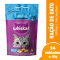 Ração Whiskas Snacks Pelo Saudável 40g - Embalagem com 24 Unidades