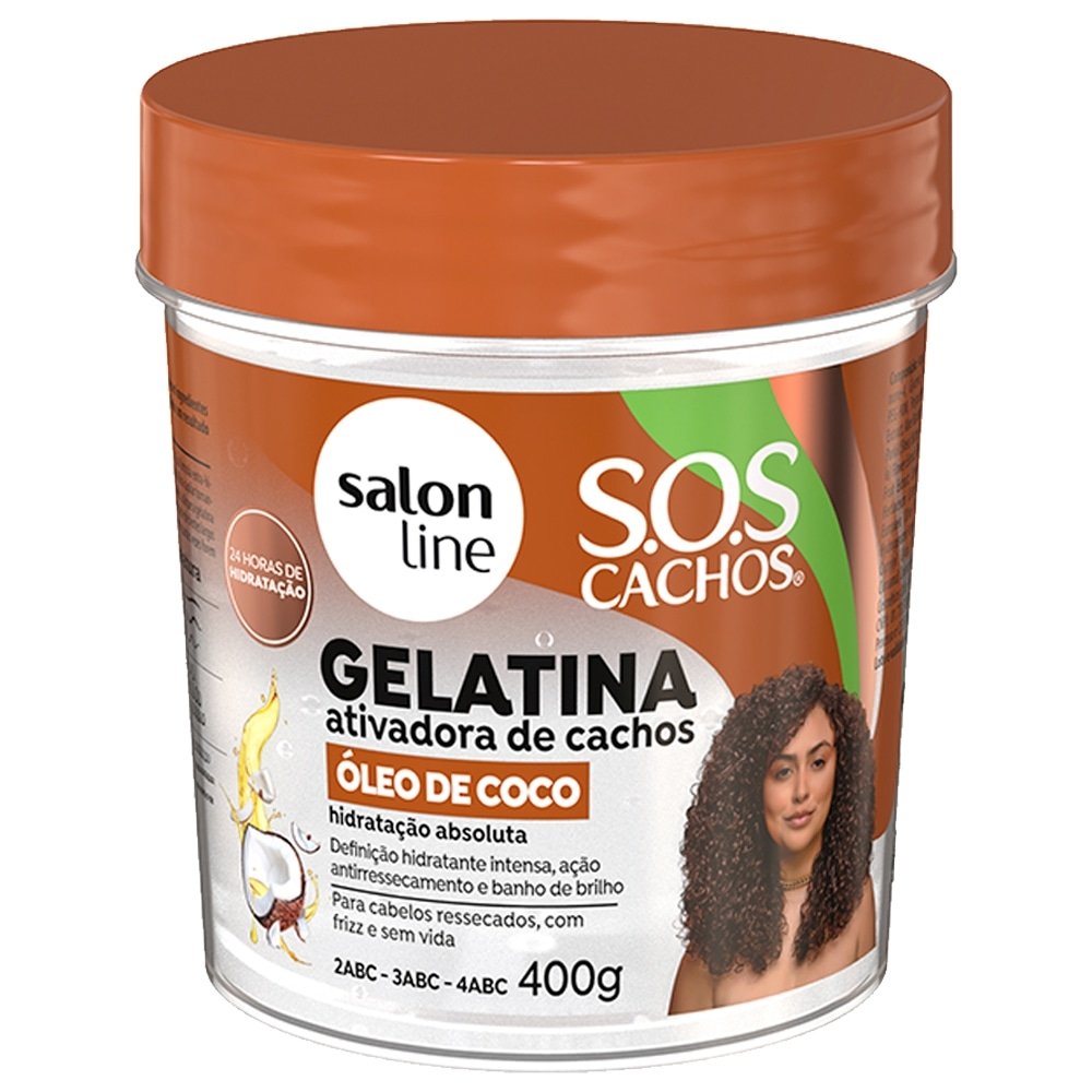 Gelatina Salon Line SOS Cachos - Óleo de Coco 400g