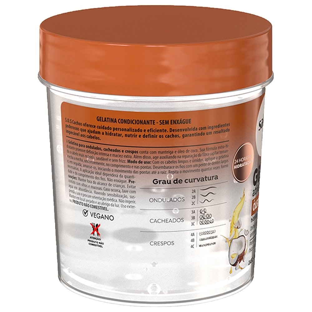 Gelatina Salon Line SOS Cachos - Óleo de Coco 400g