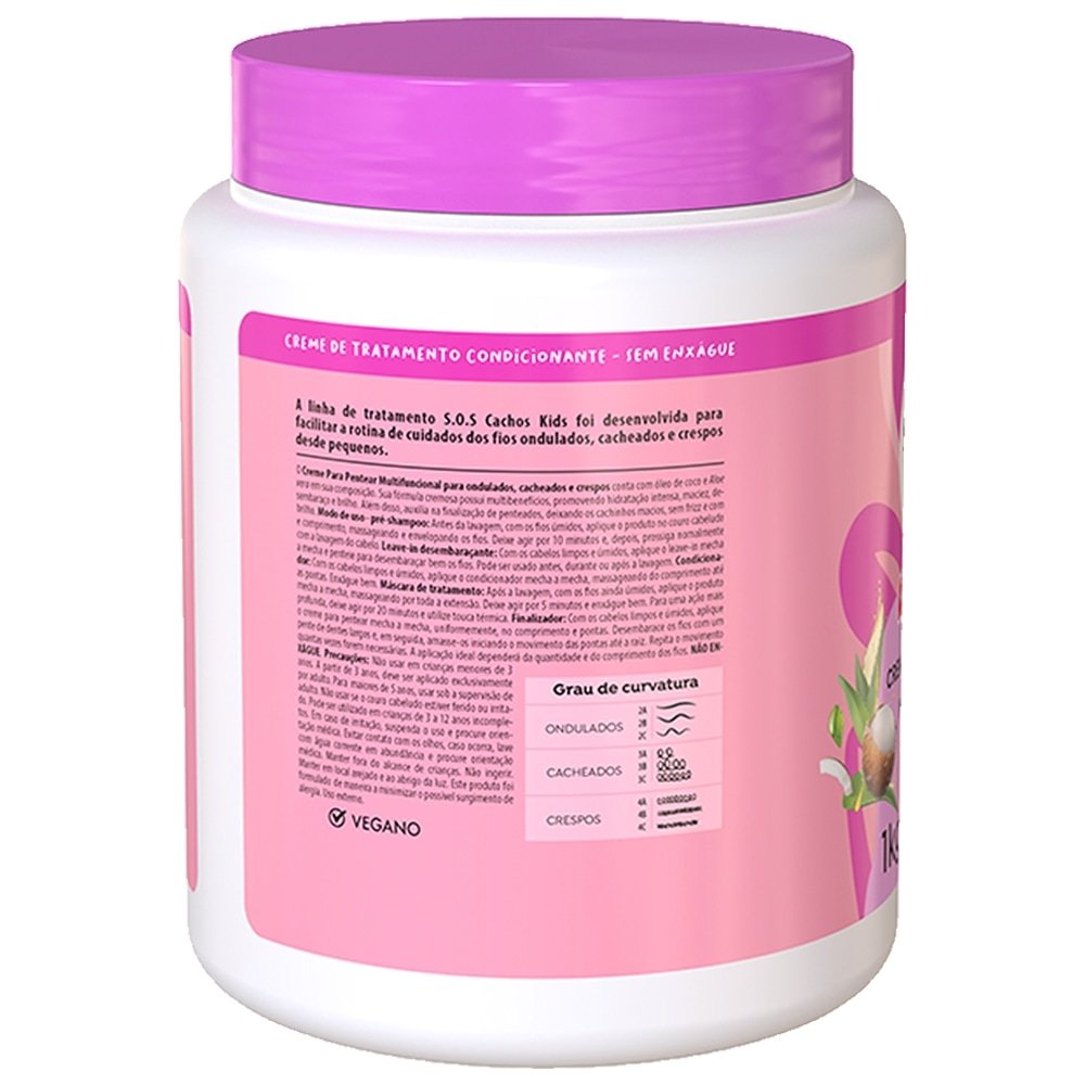 Creme para Pentear Salon Line SOS Cachos - 5 em 1 Kids Hidratação 1Kg