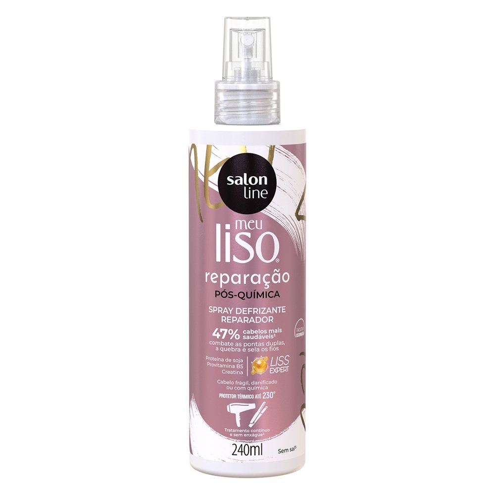 DEFRIZANTE SPRAY SALON LINE MEU LISO PROTETOR TERMICO REPARACAO 240ML ...