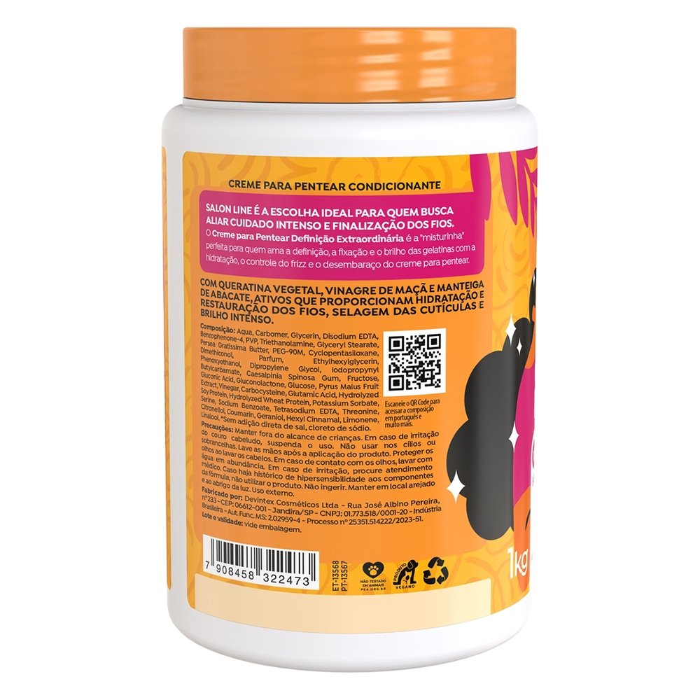 Creme para Pentear Salon Line Gelatina+ Definição Extraordinária 1Kg