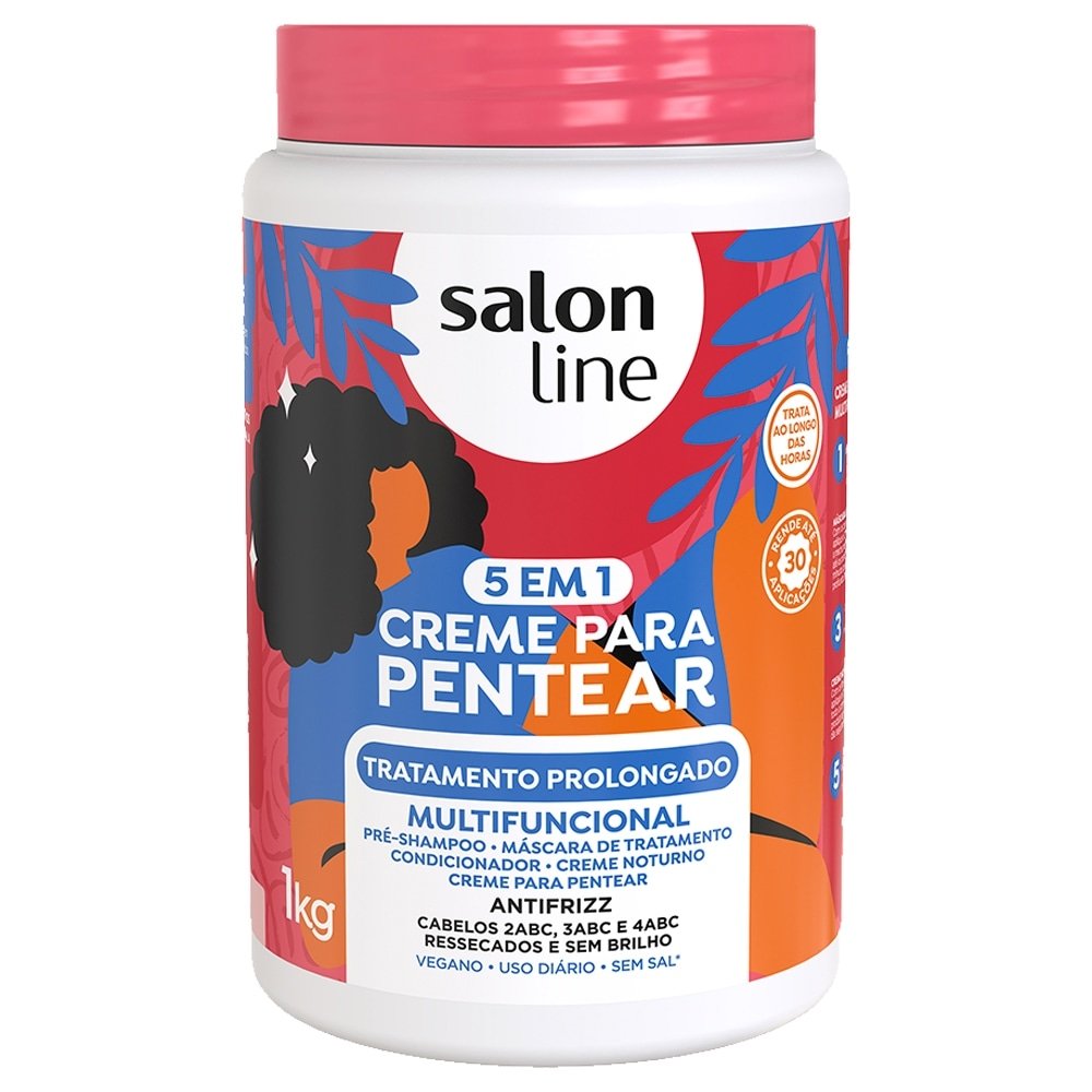Creme para Pentear Salon Line - 5 em 1 Tratamento Prolongado 1Kg