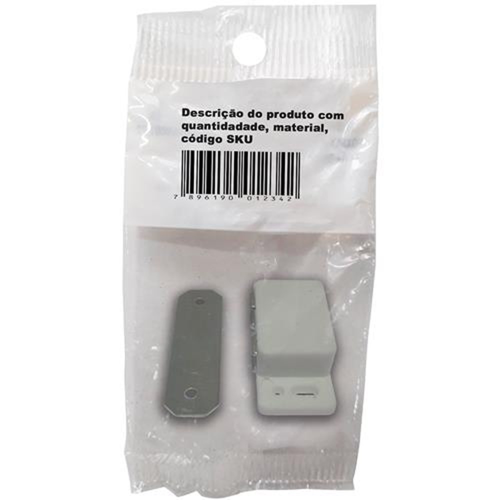 Fecho Magnético Branco - Cartela Com 1 Fecho e 4 Parafusos