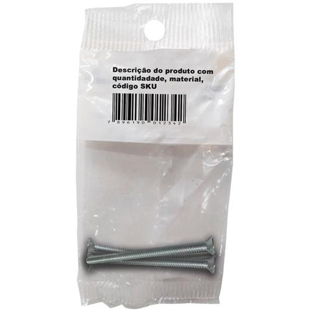 Parafuso Para Caixa de Luz Zincado 9/64x3 - Cartela Com 4 Unidades